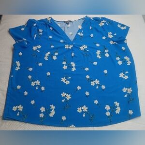 Hilary Radley Floral Blue Women's Top